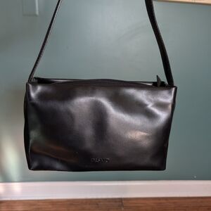 DESMO Black Leather Shoulder Bag Made In Italy